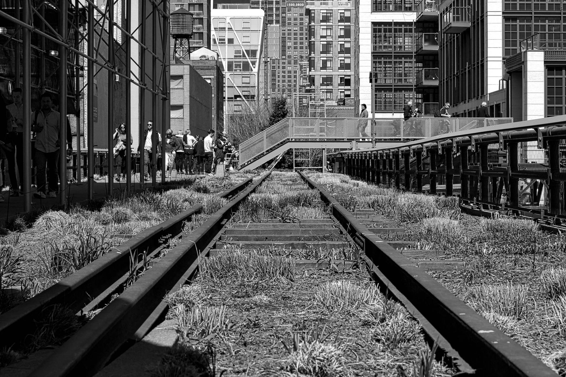 photo des anciens rails sur HighLine New york